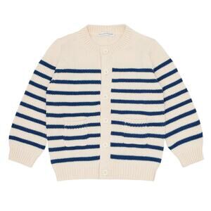Minnow Toddler Girls Boys Unisex Breton Stripe Knit Cardigan Size 3/4T